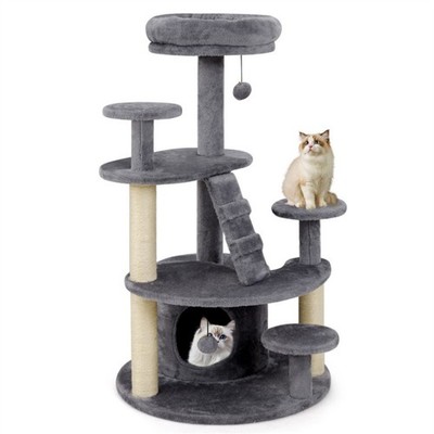 40'' Multi-Level Cat Tree for Munchkin & Old Cats Soft Padded Perch Large Condo