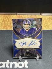 2024 Panini Select TYLER LINDERBAUM Select Signatures Blue Prizm Auto /99 Ravens