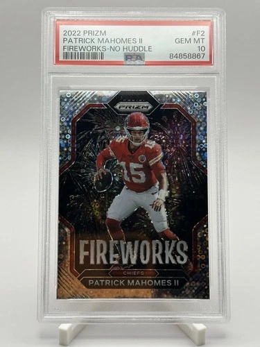 2022 Panini Prizm - Fireworks No Huddle Prizm Patrick Mahomes II #F-2 PSA 10