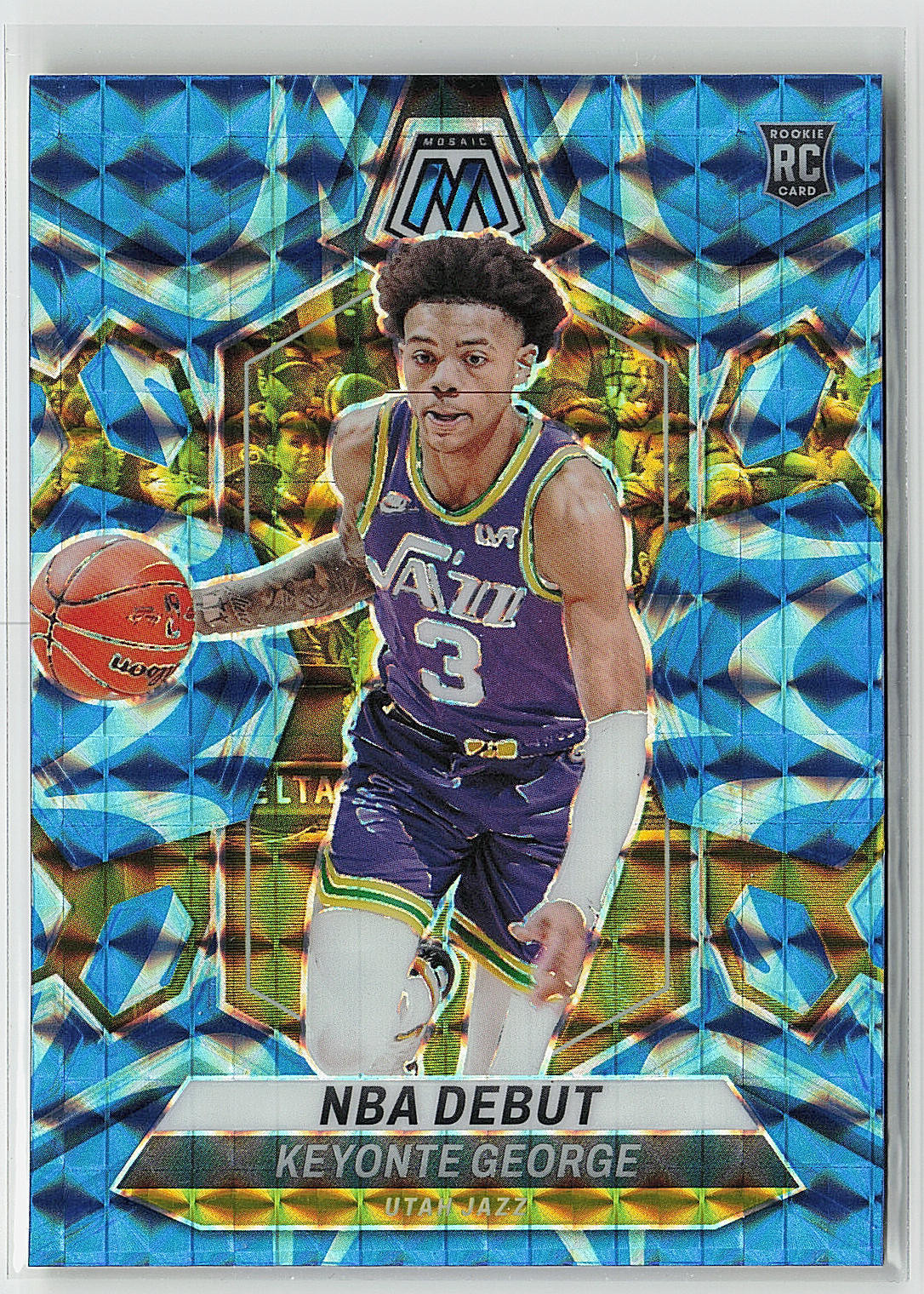 Keyonte George 2023-24 Panini Mosaic RC NBA Debut Reactive Blue #251 Jazz