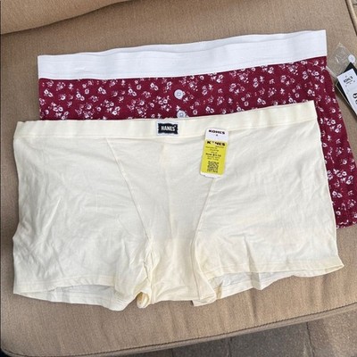 Harper & Ivy Hanes Underwear Wm Extra Large 8 Boxer Boyshort Panties 2 pairs