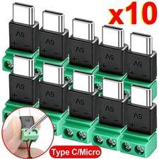 USB Type C Male To 2Pin Screw Terminal Charging Adapter 5V type C 2pin Solderl T