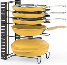 5 Tier Pots & Pans Organizer Adjustable Pot Rack Under Cabinet Pan Holder Black