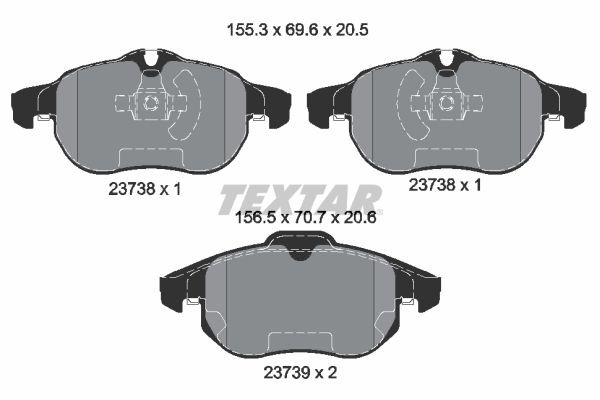 Textar 2373807 Bremsbelagsatz, Scheibenbremse FüR Cadillac Passend FüR Fiat-image