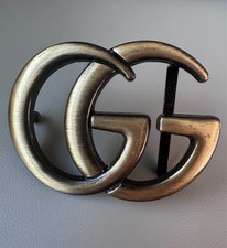 Gucci GG Interlocking Logo Large Belt Buckle Vintage Gold Tone Luxury Gift