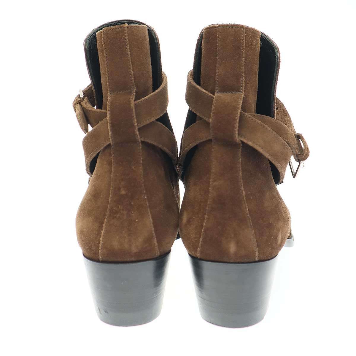 Stivali SAINT LAURENT PARIS scamosciati marroni stivali Wyatt Jodhpur taglia 40