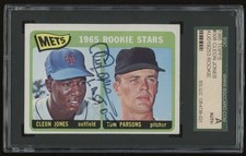 Cleon Jones 1965 Topps “LAST OUT” #308 Mets Rookie Stars RC Signed SGC AUTH
