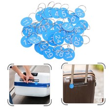 30Pcs Reusable ABS Number Tags Sky Blue Round for Locker and Key Tags