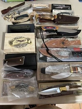 15 PCS LOT Collectible Knives Bulldog Case Damascus Chipaway More