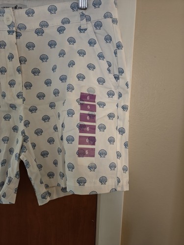 Caribbean Joe and Company White Seashell Shorts Classic Fit Women's Size 6 NWT - Picture 5 of 5