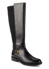 NEW Cole Haan Clover Stretch Buckle Knee High Boots - BLACK - Size 6 - Orig 300