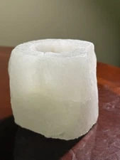 Christmas Salt Crystal Candle Holder Tea Light Mockins Himalayan 2.5 lbs