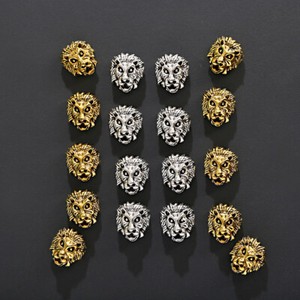 10 PCS Handmade DIY Making Buddha Lion Owl Head Alloy Loose Bead Animal Bracelet