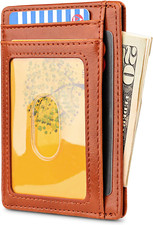 Leather Wallets for Men and Women Slim Minimalist Front Pocket RFID Blocking
