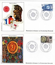 2207/8+ FDC  2 ENVELOPPES  1er JOUR NUMISMATIQUE FRANCAISE EUROPA  1982  PARIS