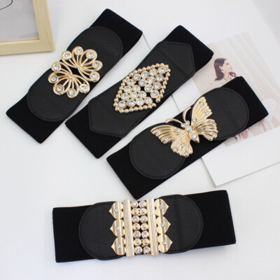 Ladies Wide Elastic Waist Belt Buckle Corset Women Stretch  display picture 1
