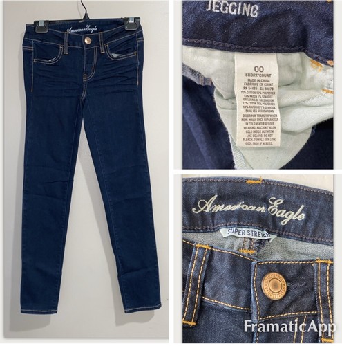 Jeans Jeggings American Eagle Outfitters - Taille 00 - Noir Super Stretch - Occasion Très Bon état