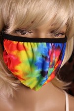 Face Mask Tie Dye Designs Comfortable Reusable Face Mask Blue or Multi Color