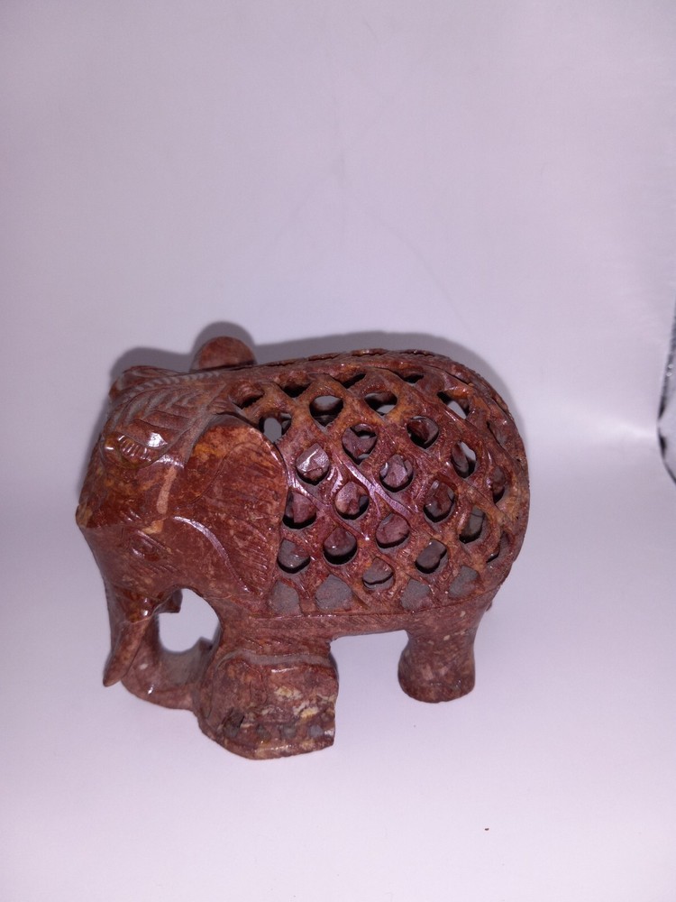Metal Or Resin Elephant With Baby Inside ,maybe Flower Frog Figurine Decorative