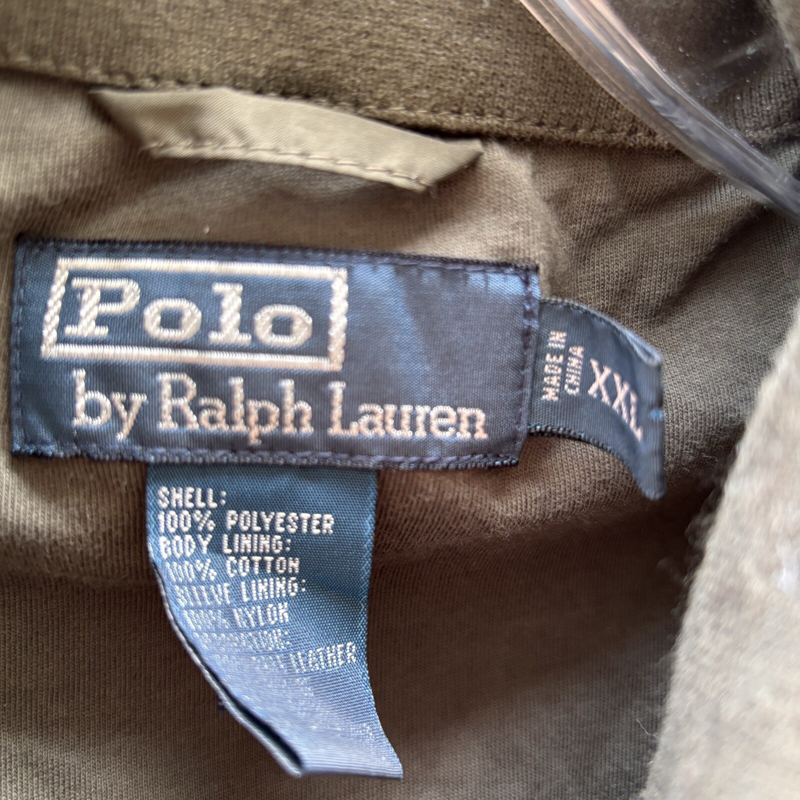 Giacca a vento uomo Polo Ralph Lauren sportiva taglia XXL verde oro pony