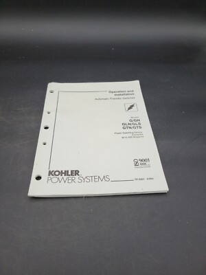 KOHLER G/GN GLN/GLS GTN/GTS OPERATION INSTALLATION GUIDE MANUAL TP-5991 
