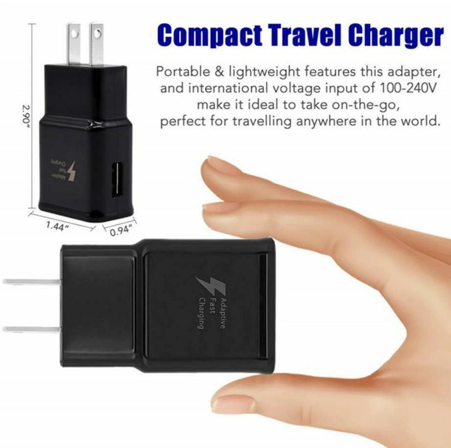 2x Adaptive Fast Charging Wall Plug Charger For Samsung iPhone Galaxy S10 Note 8 - Image 2 of 2