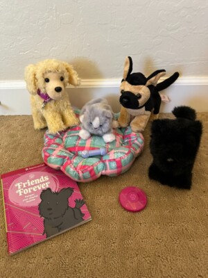 4 pets for American Girl Dolls +plus bed 