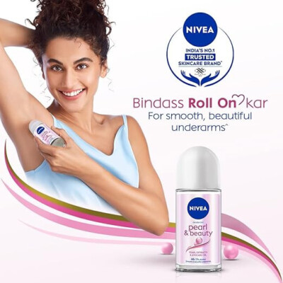 NIVEA Pearl and Beauty 50ml Deo Roll On | With Pearl Extracts & Avocado Oil