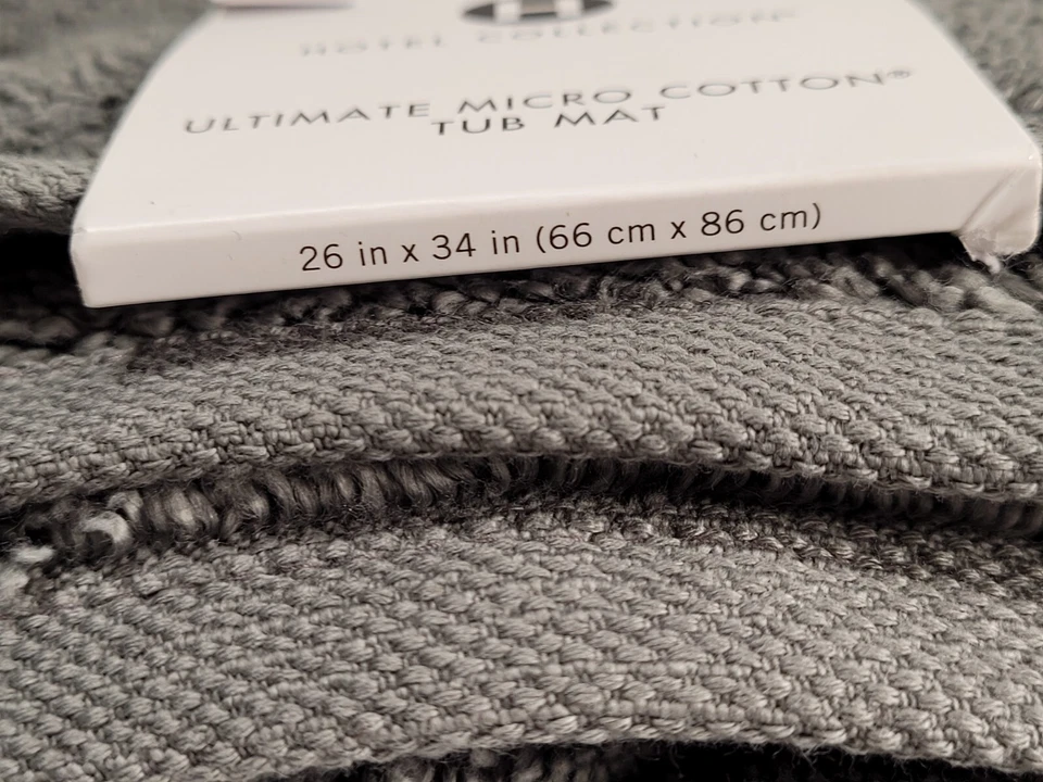 Alfombra de bañera gris oscuro Hotel Collection Ultimate 100 % micro algodón 26" x 34" Foto 3 de 4