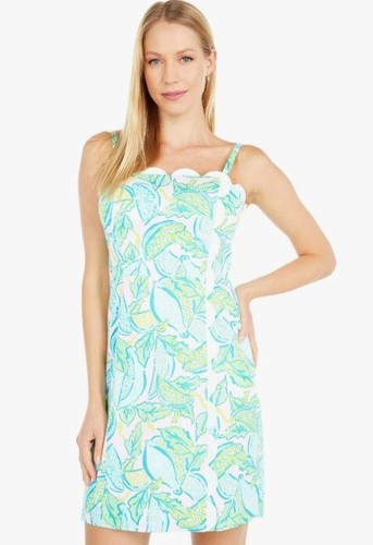 Lilly Pulitzer Women's Mercede Stretch Dress Urchin Pink Green Sea Scallop Sz 00 - Picture 6 of 6