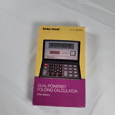 Radio Shack Original Calculator EC-433 Dual Solar Battery. Free ...