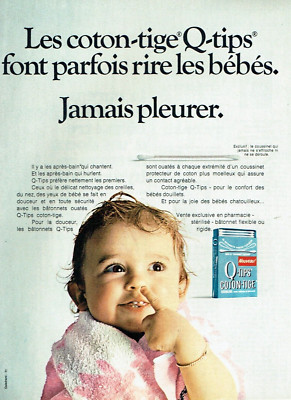 Werbung Advertising 1122 1970 Wattestäbchen Q-Tips bringen Babys zum Lachen