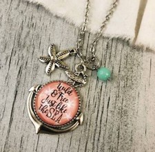 Beach Necklace Glass Beach Pendant Wild Like the Sea Starfish Charm