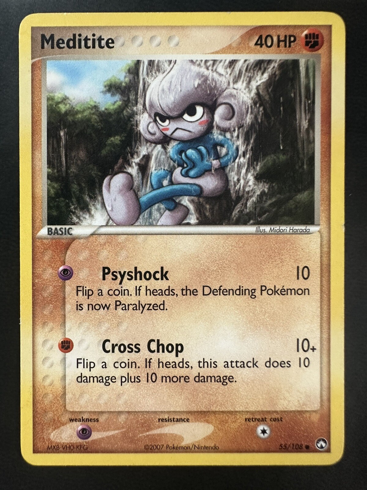 Meditite 55/108 Pokemon Power Keepers Moderate Play