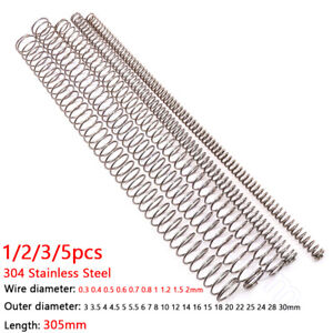 Wire Dia.0.3mm-2mm Length 305mm 65Mn Steel Springs Compression Pressure Spring