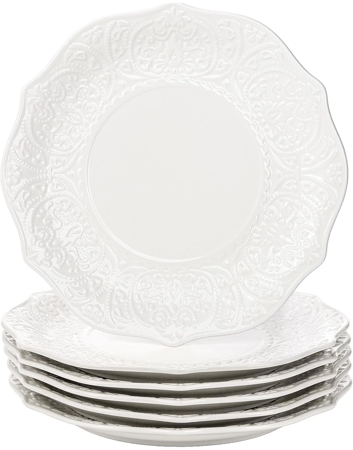 Porcelain White Floral Dinnerware Plates
