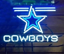 17"x14" Dallas Cowboys Neon Sign Light Lamp Visual Wall Bar Beer Collection L817