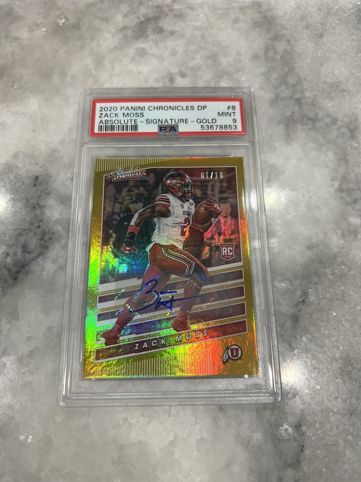 Zack Moss Panini Chronicles Draft Picks Absolute Rookies Spectrum #8 Signature-Gold