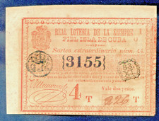 ANTILLAS 1844 Lotería SORTEO ESTRAORDINARIO, Nº3155 Sorteo 44 del 19/11/1844