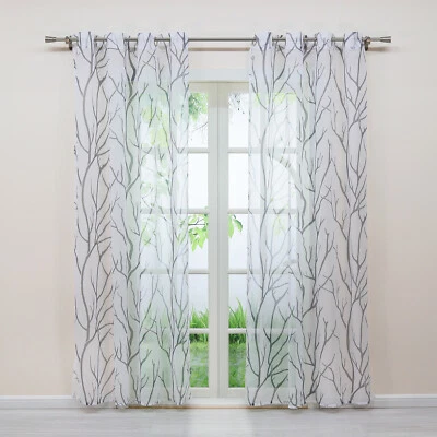 Gardinen Vorhang mit Kräuselband Schlaufen Ösen Transparent Langstore Landhaus - Bild 1 von 4