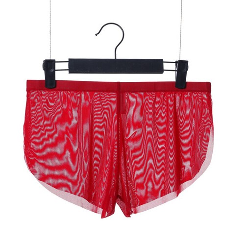 Sexy Hombres Malla Ropa Interior Boxer Pantalones Cortos Laterales Divididos Deportes Calzoncillos Bragas - Imagen 15 de 23