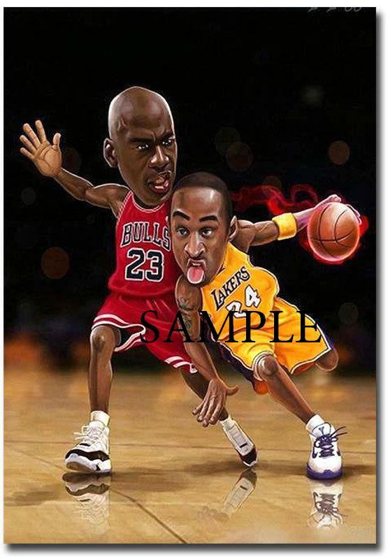 KOBE BRYANT MICHAEL JORDAN #1 REFRIGERATOR MAGNET GIFT MAN CAVE BULLS LA LAKERS