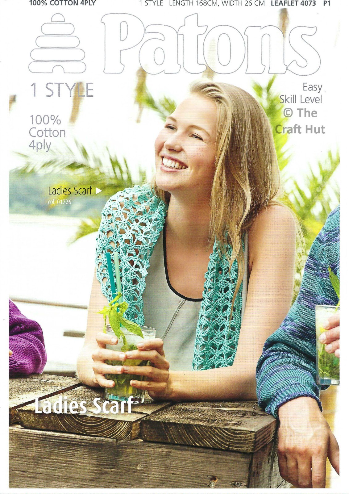 Crochet PATTERN ONLY Patons Women's Ladies Fashion Ladies Scarf 4073 New