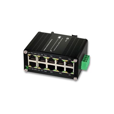 Industrial 8-Port 10/100/1000T 802.3at PoE+ 2-Port Compact Ethernet Switch, 1...