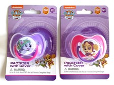 Paw Patrol Baby Pacifiers With Cover BPA Free Pink Purple 2 Packs Skye  Sweetie