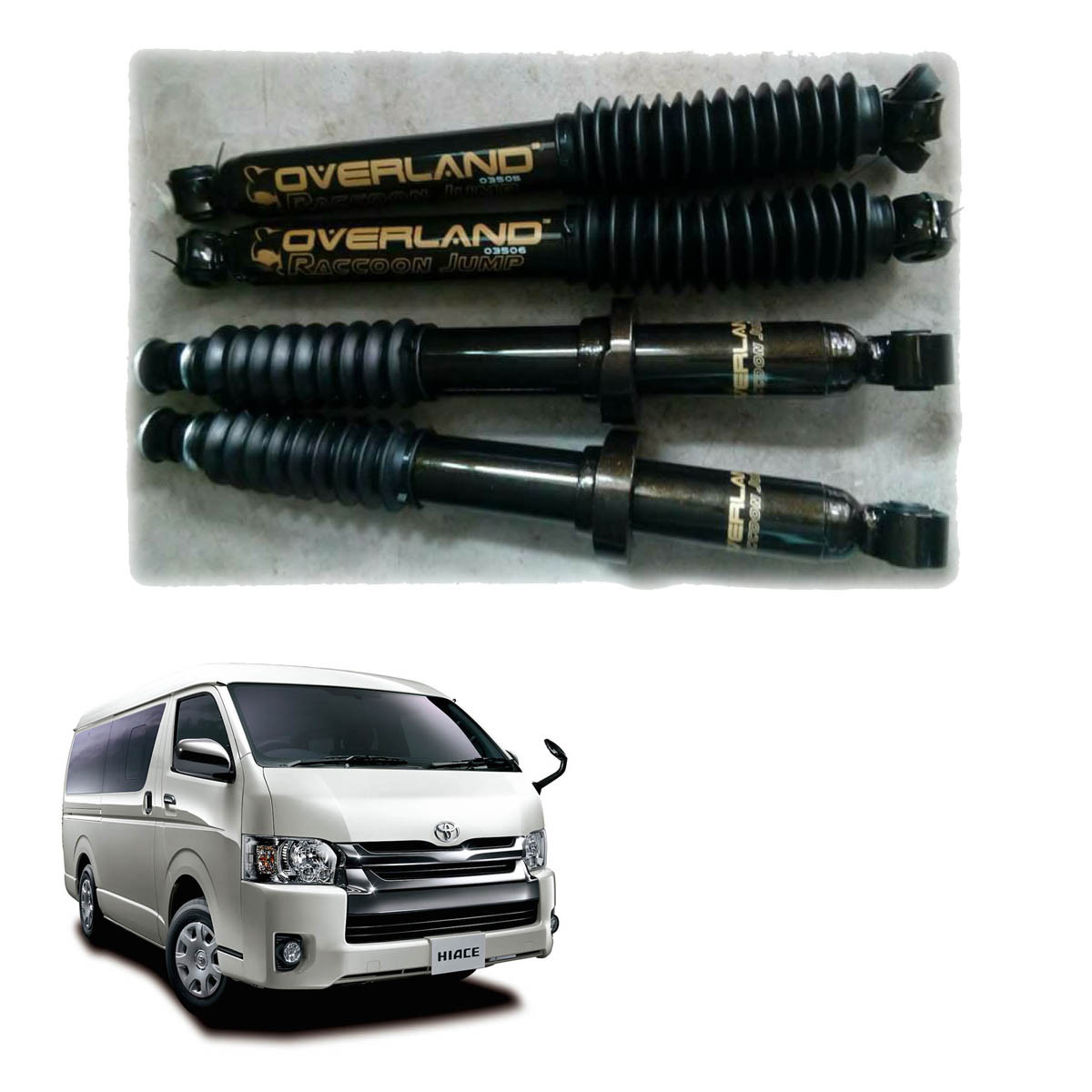 Set Overland Gas Oil Fix Shock Up For Toyota Hiace Commuter