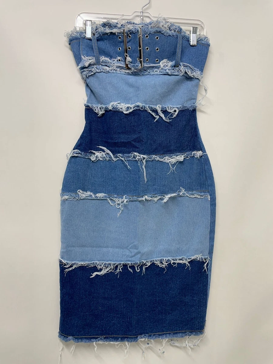 Prettylittlething top denim dress