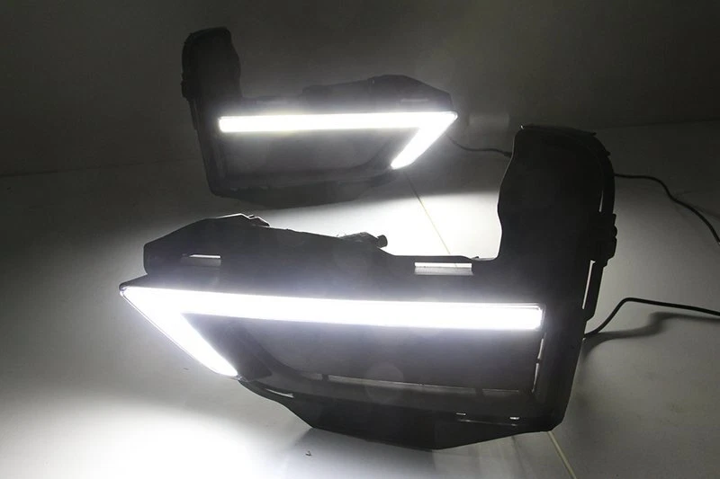 Par DRL para Nissan X-Trail 2017-2020 LED luz de circulación diurna lámpara antiniebla con giro Foto 3 de 4