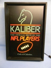 RARE VINTAGE GUINNESS KALIBER BEER LIGHT UP SIGN NFL FOOTBALL DUBLIN IRELAND
