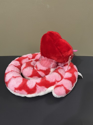 Valentine’s Day Plush Snake ~52" Coiled Pink Red Hearts From Target Jumbo NWT - Picture 4 of 11